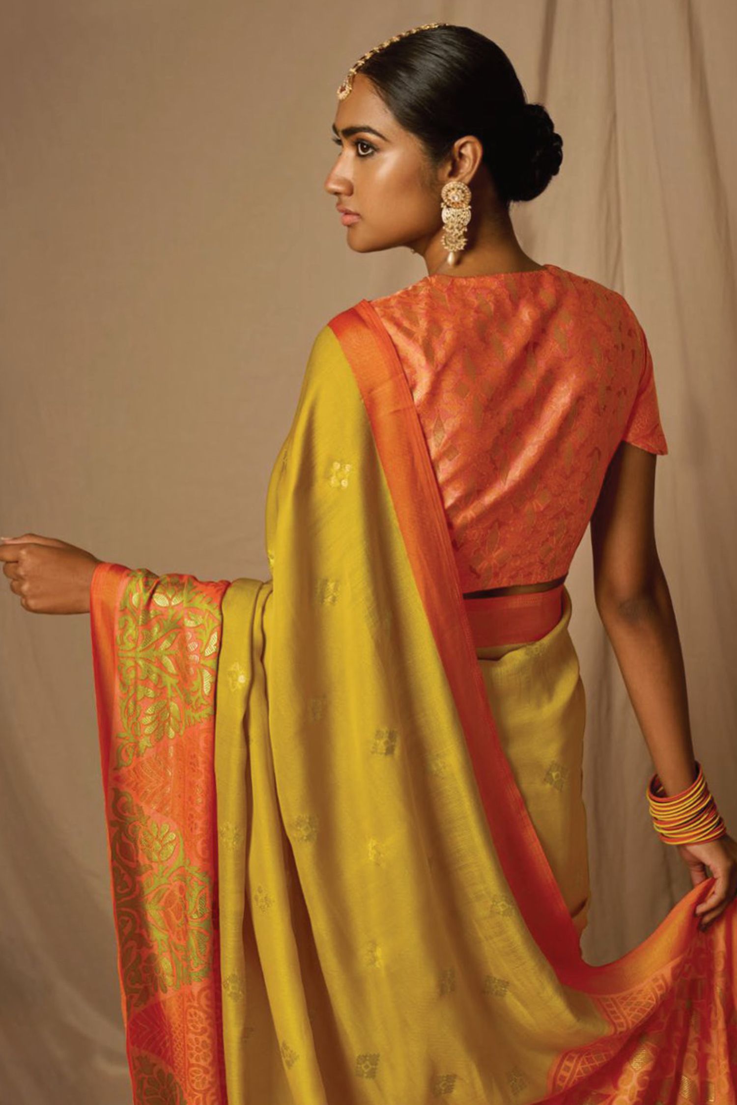 Buy MySilkLove Anzac Yellow Woven Banarasi Silk Saree Online