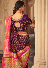 Livid Purple Zari Woven Banarasi Saree with Designer Blouse