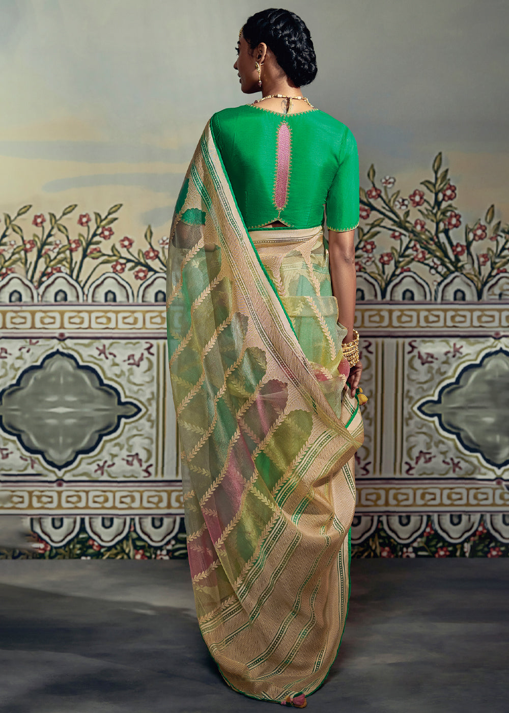 Buy MySilkLove Multicolor Woven Soft Silk Saree with Embroidered Blouse Online