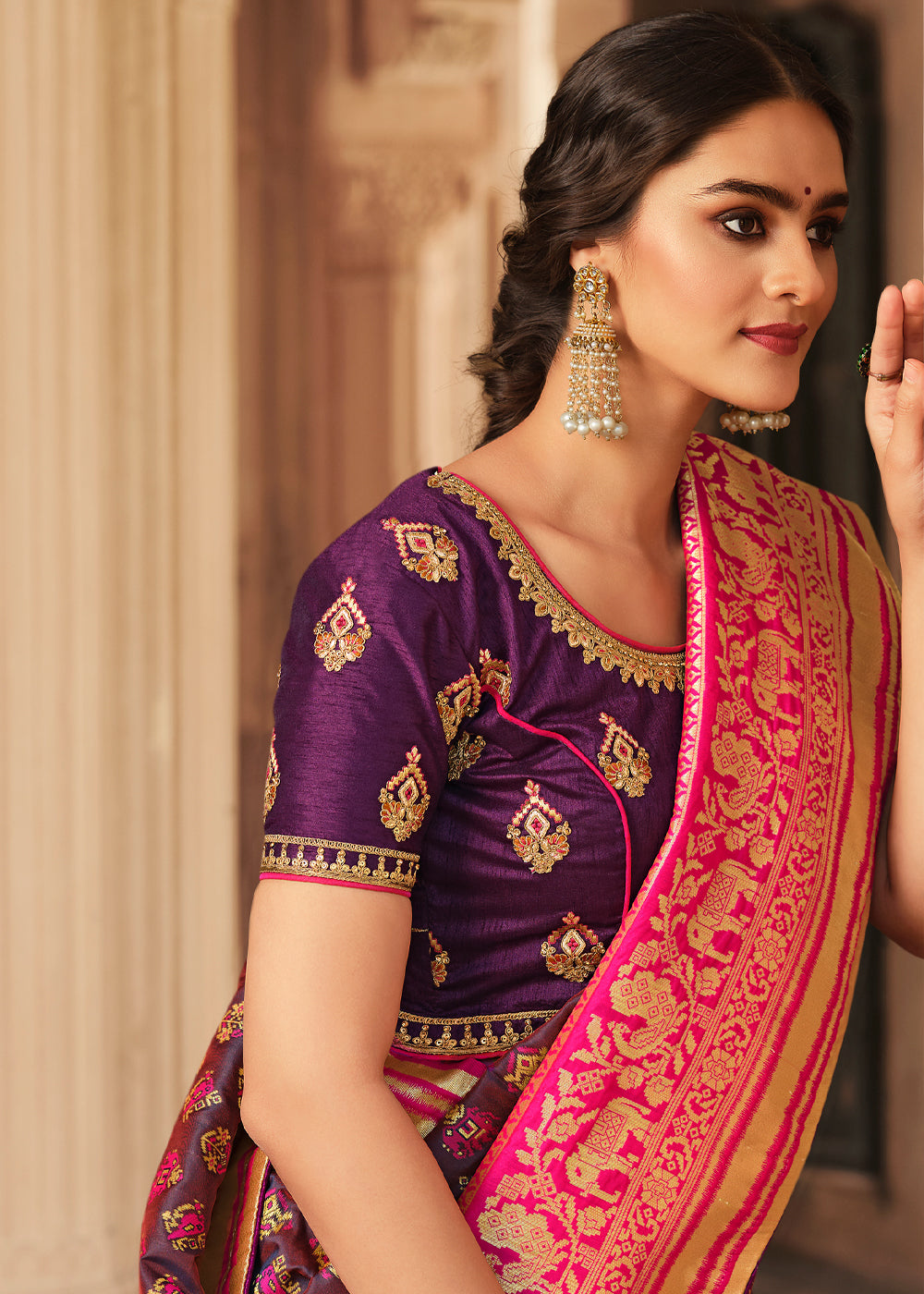 Buy MySilkLove Livid Purple Zari Woven Banarasi Saree with Designer Blouse Online