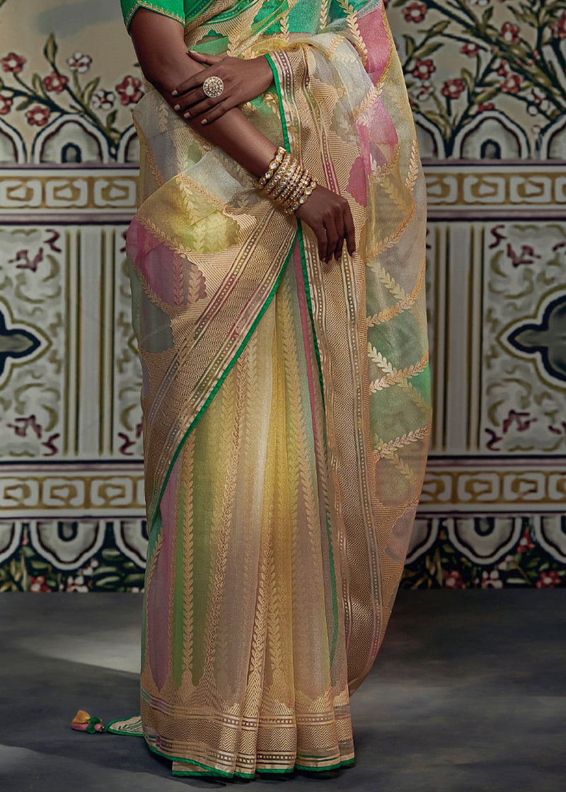 Buy Magnificent MaltiColor Digital Printed Organza Saree With Blouse - Zeel  Clothing