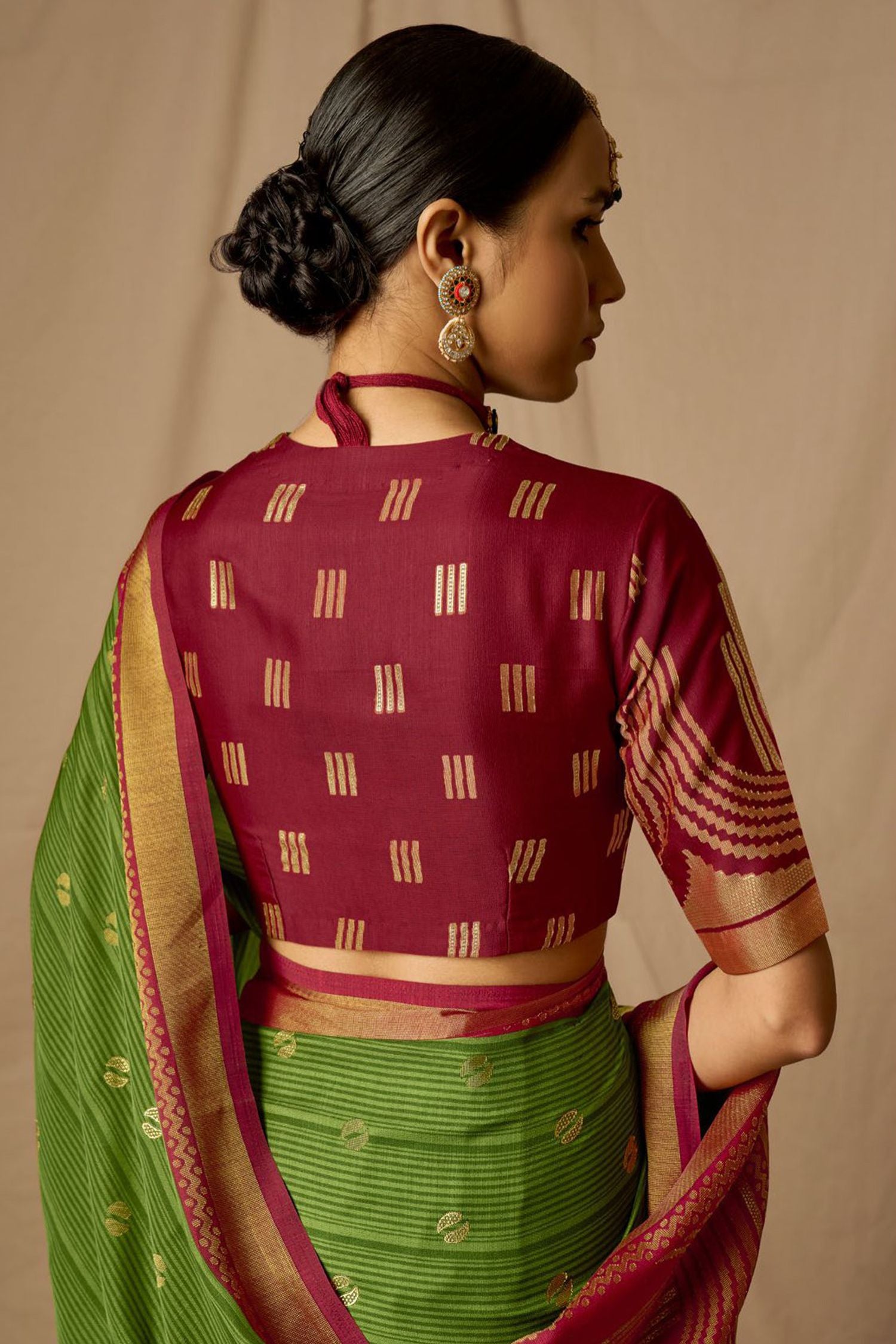 Buy MySilkLove Pesto Green Woven Banarasi Silk Saree Online