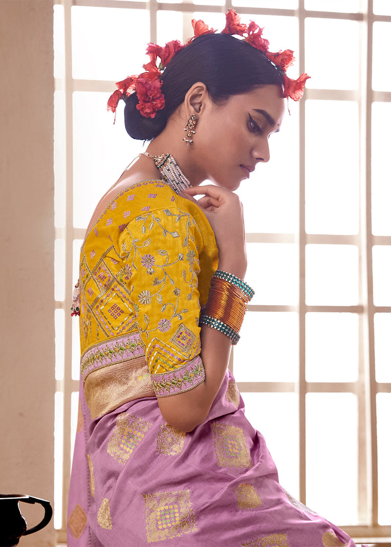 Buy Aksh Fashion Self Design Daily Wear Chiffon Purple, Yellow Sarees  Online @ Best Price In India | Flipkart.com