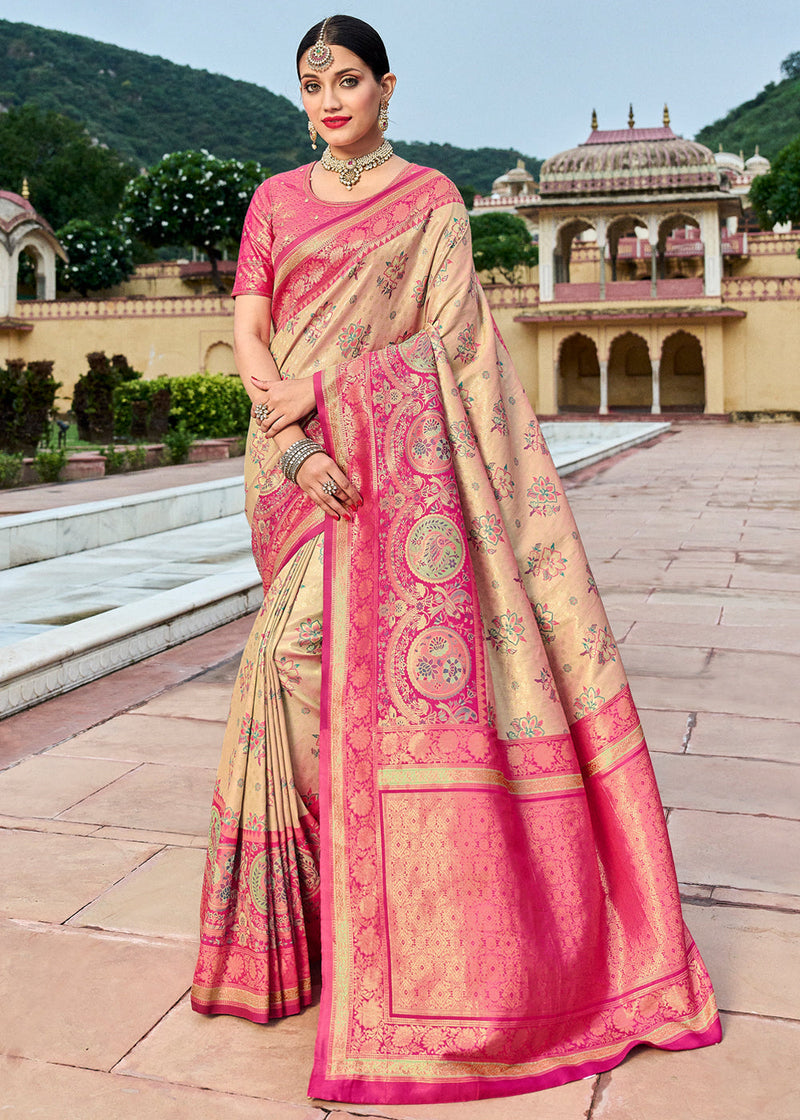 EE-W06133 Cream Pink Kanchi – sakhifashions