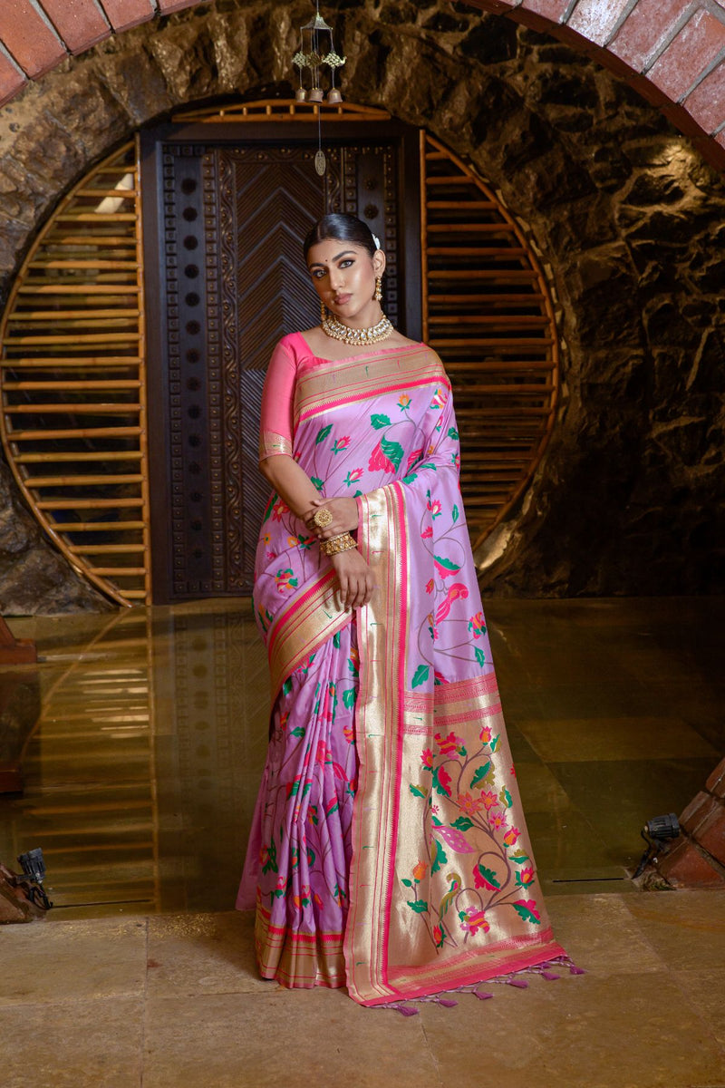 Buy Weavsmart Paithani Kadiyal Semi Silk Saree-FDSSYPNSASK28152 Online at  Best Prices in India - JioMart.