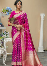 Blush Purple Soft Banarasi Silk Saree