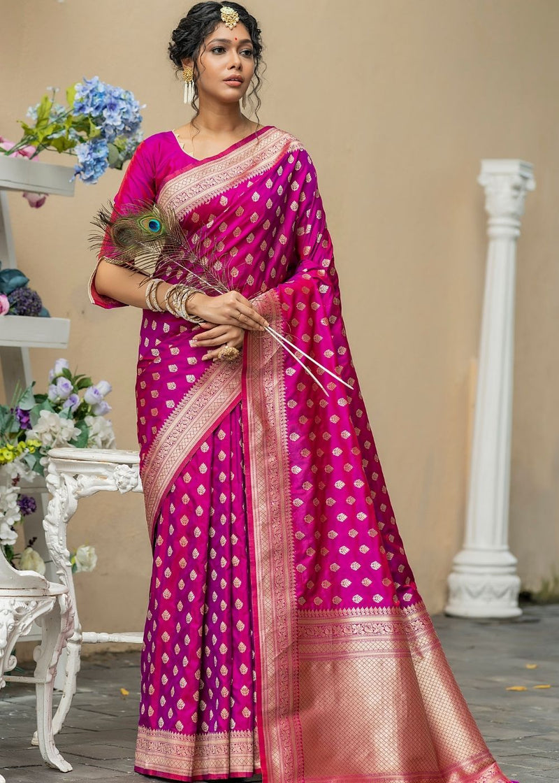 Blush Purple Soft Banarasi Silk Saree