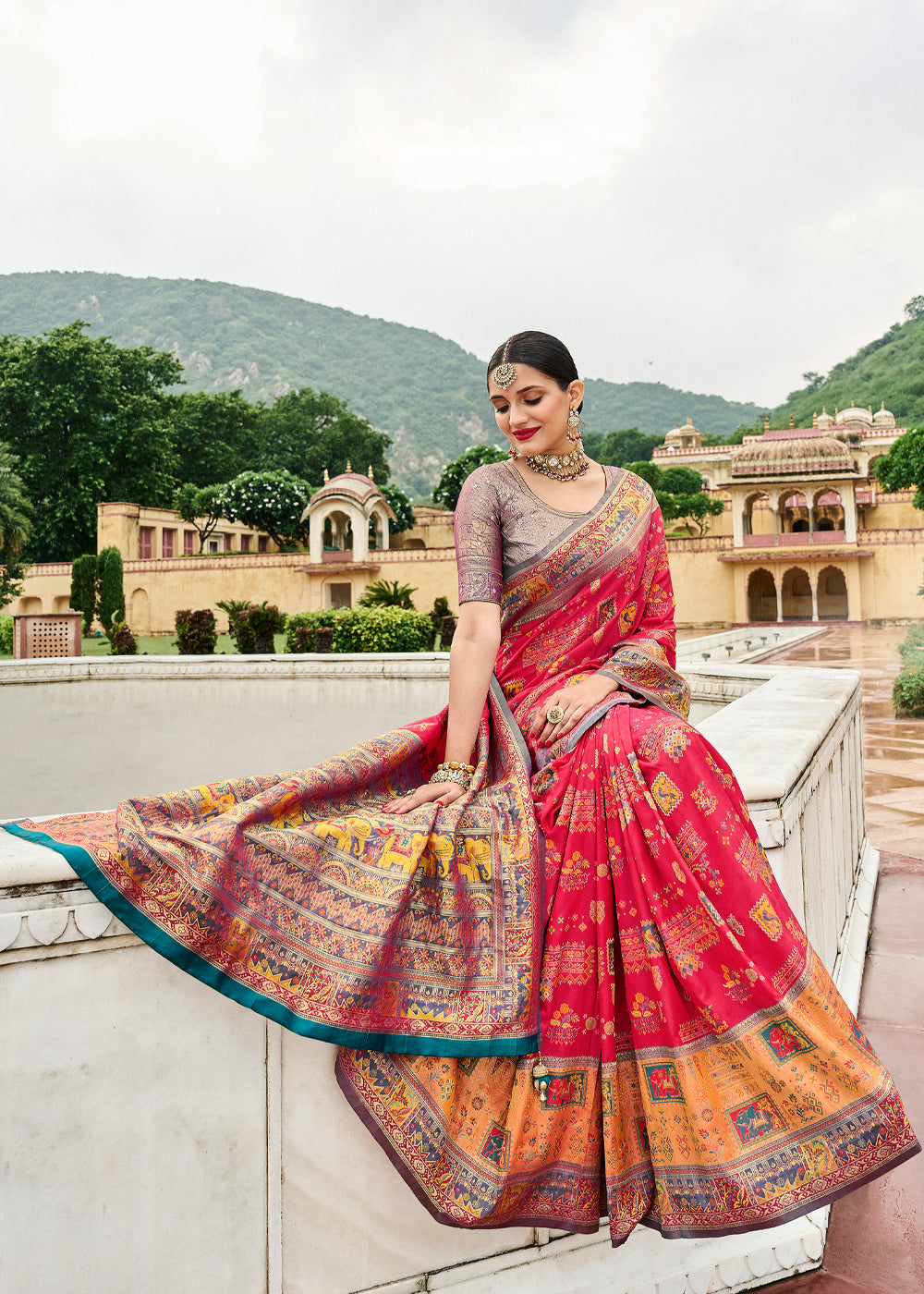 Buy MySilkLove Mahogany Red Designer Banarasi Saree Online