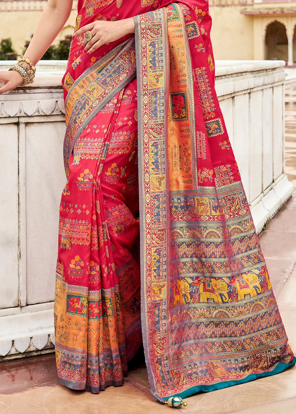 Buy MySilkLove Mahogany Red Designer Banarasi Saree Online