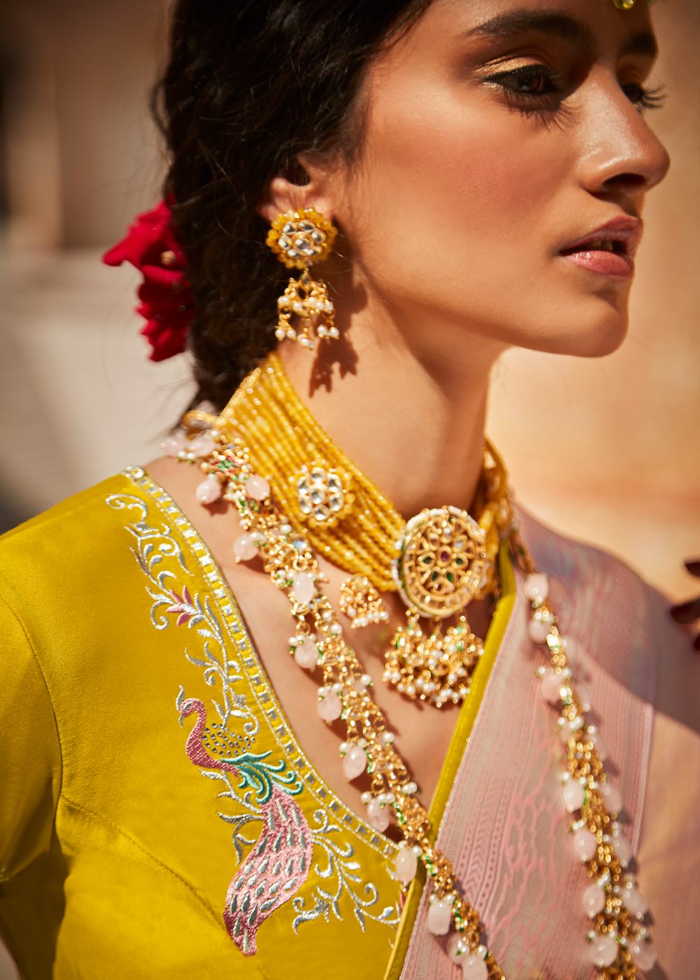 MySilkLove Shilo Pink and Yellow Zari Woven Designer Banarasi Saree