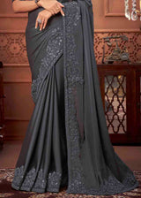 Scarpa Grey Chiffon Designer Saree