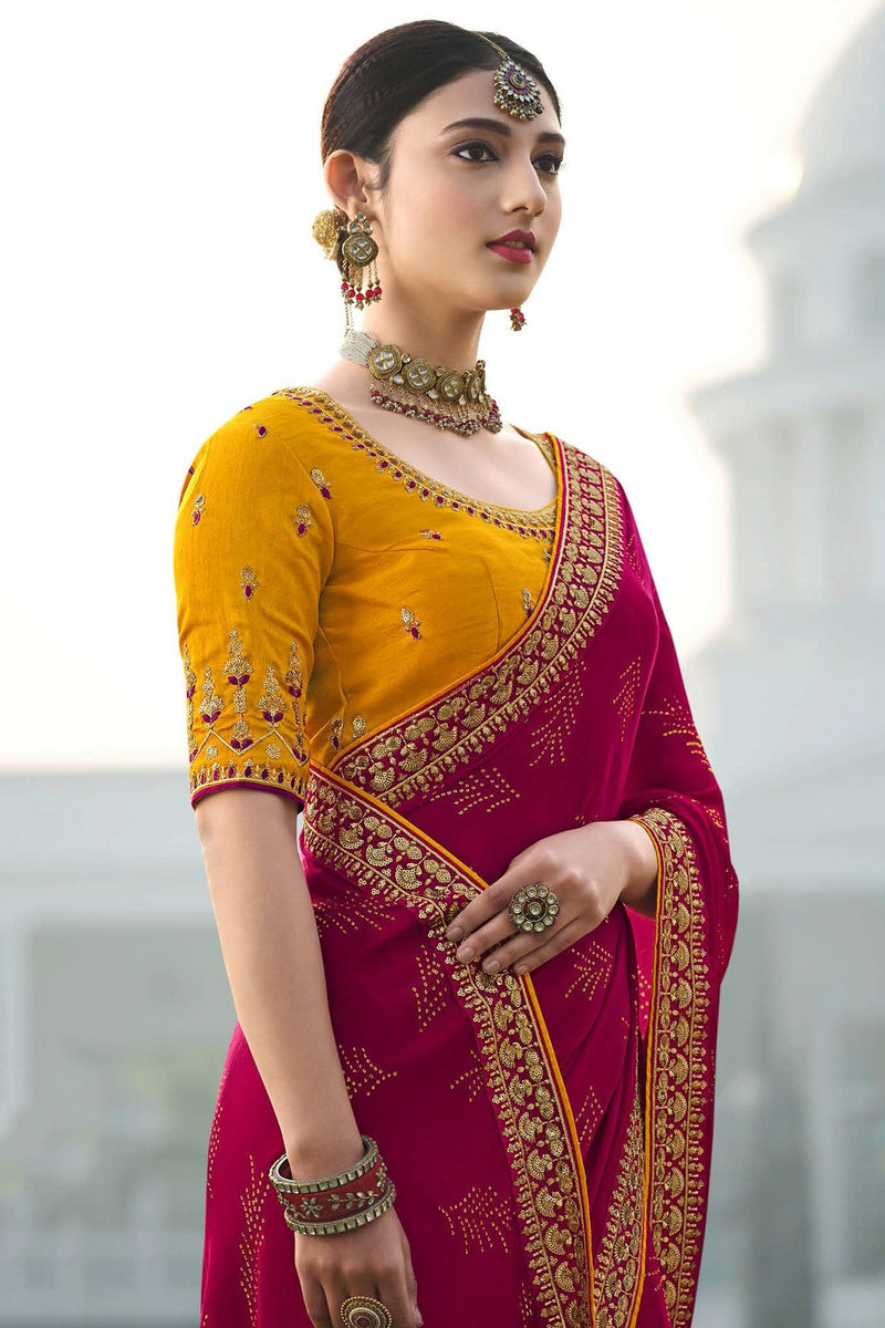 Crushed chiffon saree in thread and stone work . In Frame :  @gayathri_r_suresh Photography : @director_aniesh_upaasana In association  with… | Instagram